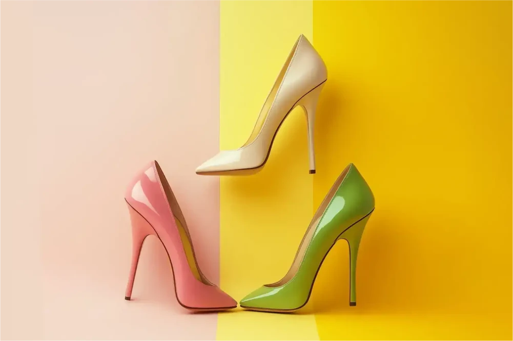 Colourful heeled shoes